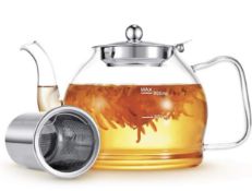 RRP £21.99 Minoant Glass Teapot Blooming Flowering 1200ml Teapot with Infuser