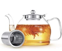 RRP £21.99 Minoant Glass Teapot Blooming Flowering 1200ml Teapot with Infuser