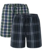 Lapasa Men's 2-Pack Relaxed Fit Lounge Shorts, Small RRP £22.99