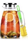 Aofmee Water Jug 2L Glass Jug with Lid RRP £21.99