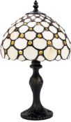 RRP £49.99 Happy Homewares Traditional Amber Stained Glass Tiffany Table Lamp