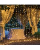 RRP £72 Set of 4 x OxyLED Curtain Lights 306 LED Garden Strip Lights