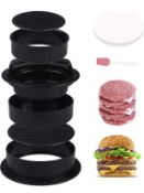 RRP £72 Set of 9 x Hamburger Patty Maker 3-In-1 Stuffed Burger Press