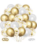 RRP £70 Set of 5 x Balloon Arch Kit 127PCS Garland Gold White Balloons Confetti