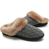 RRP £54 Set of 3 x Mabove Slippers Memory Foam Knitted Comfortable House Shoes, 42/43 EU