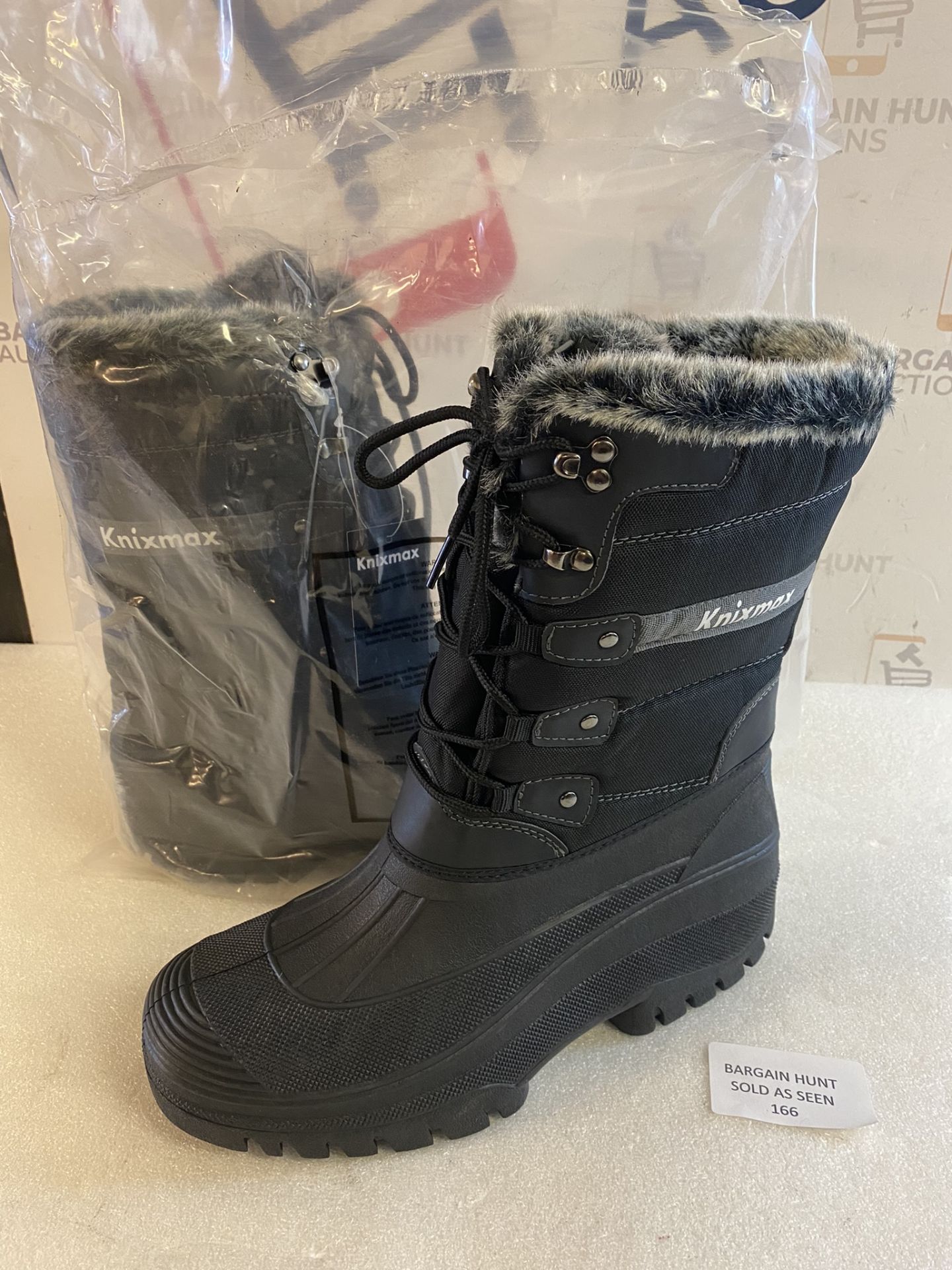 Knixmax Women's Men's Waterproof Fur Lined Boots, 42 EU