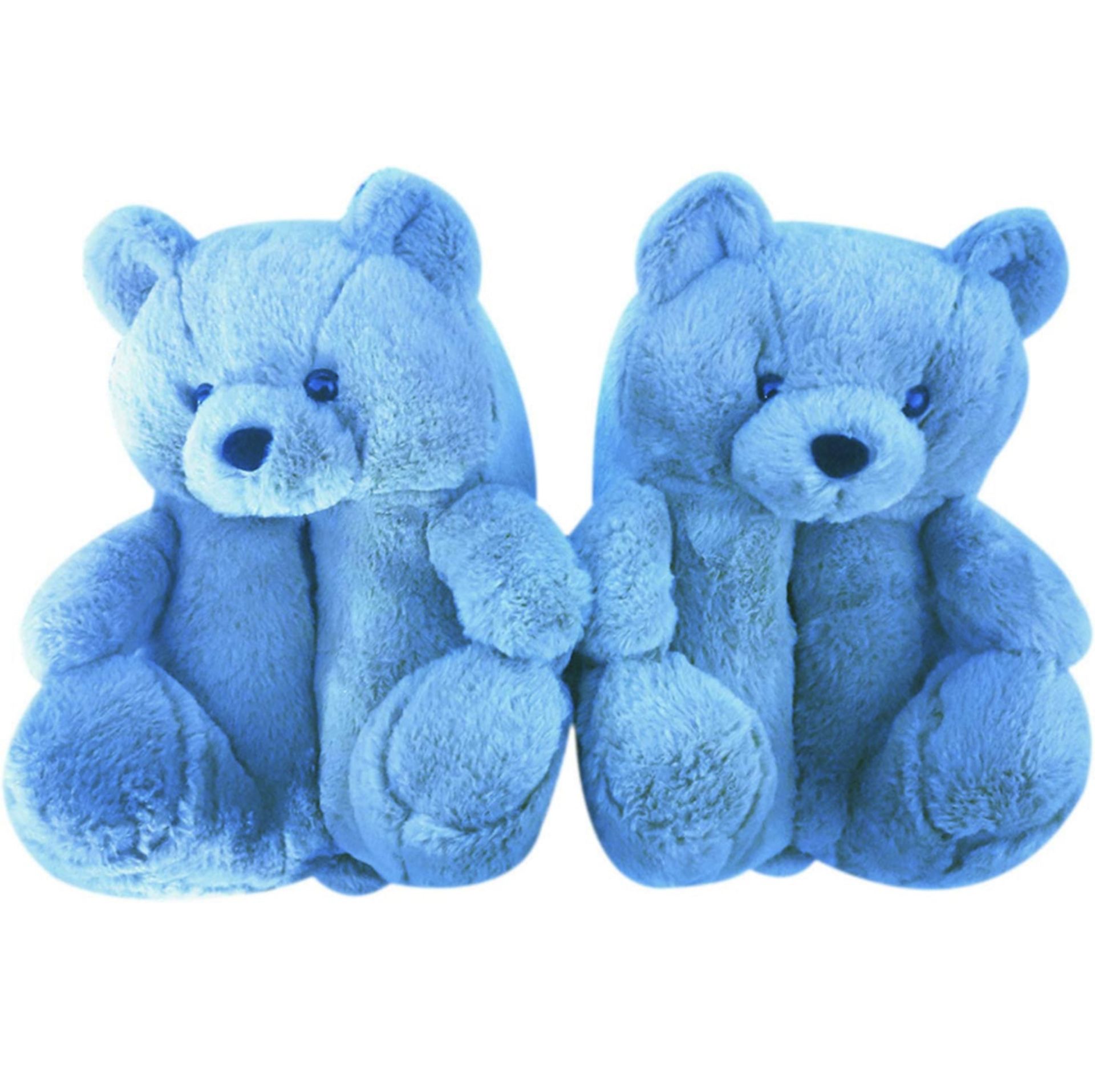 RRP £100 set of 4 x Teddy Bear Slippers for Women Cute Soft Plush Bear Slippers, RRP £25 Each