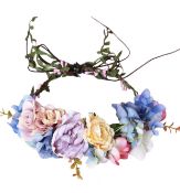 RRP £132 Set of 12 x Girls Flower Wreath Crown Floral Headbands Halo