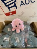 RRP £210 Set of 30 x Cute Octopus Plush Toys Double-Sided Flip Octopus Stuffed Doll