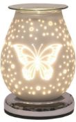 Aroma Butterfly White Satin 3D Electric Wax Melt Warmer