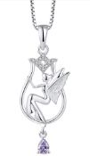 RRP £42.99 FJ Fairy Necklace 925 Sterling Silver Angel Pendant