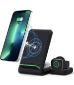 RRP £21.99 Olimoxi Wireless 3-In-1 Charging Station for iPhone, Apple Watch, Airpods