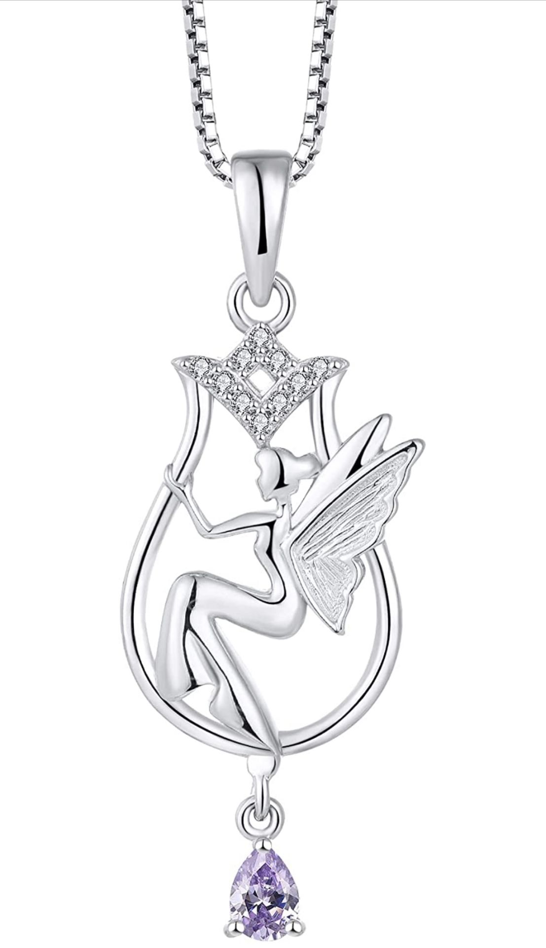 RRP £42.99 FJ Fairy Necklace 925 Sterling Silver Angel Pendant