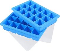 RRP £72 Set of 8 x LessMo 2 Pack Ice Cube Tray, Silicone Ice Cube Molds with Non-Spill Lids