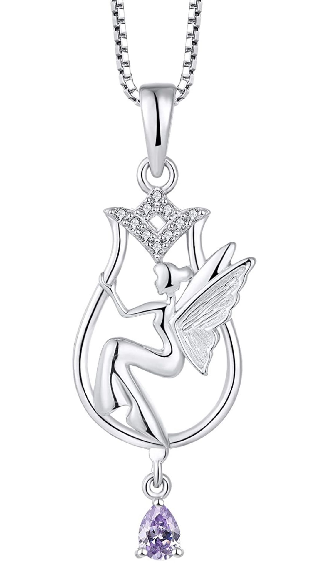 RRP £42.99 FJ Fairy Necklace 925 Sterling Silver Angel Pendant