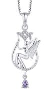 RRP £42.99 FJ Fairy Necklace 925 Sterling Silver Angel Pendant