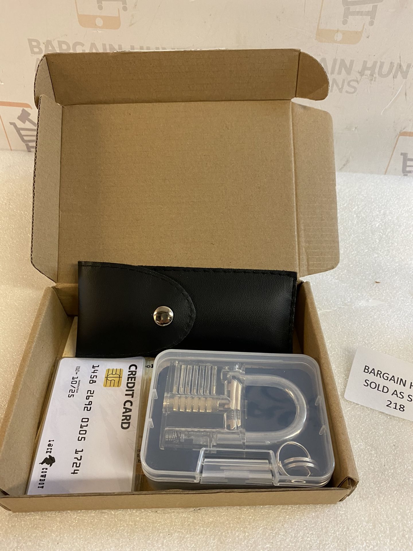 RRP £19.99 Lock Cowboy Lock Pick Set with Transparent Training Padlock and Credit Card - Image 2 of 2