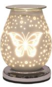 Aroma Butterfly White Satin 3D Electric Wax Melt Warmer