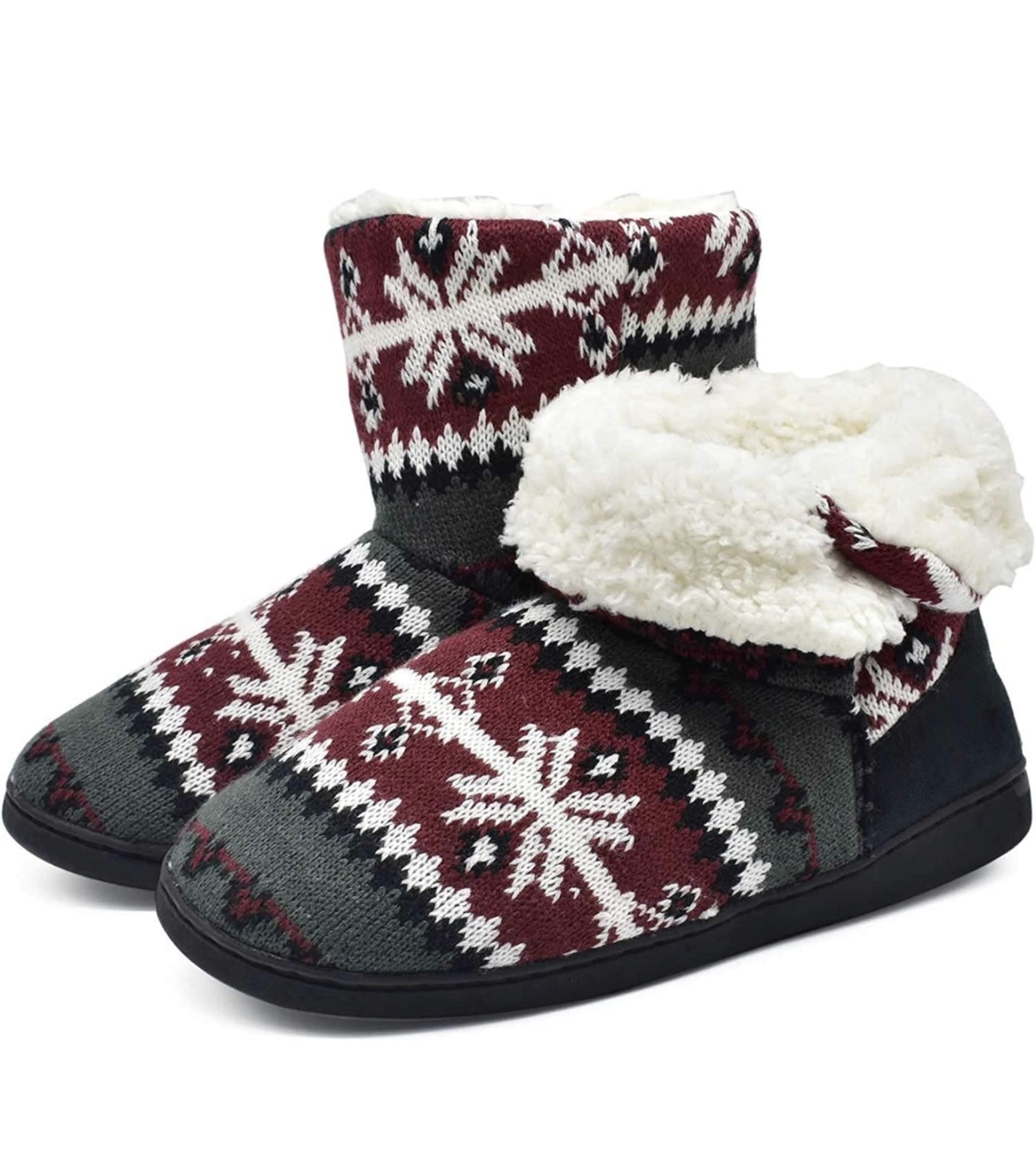 RRP £29.99 Oncai Women's Comfort Knit Boots Warm Outdoor Indoor Slippers, 9/10 UK