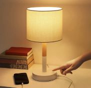RRP £27.99 Edishine 15in Bedside Touch Lamp with 2 USB Charging Ports Nightstand Lamp