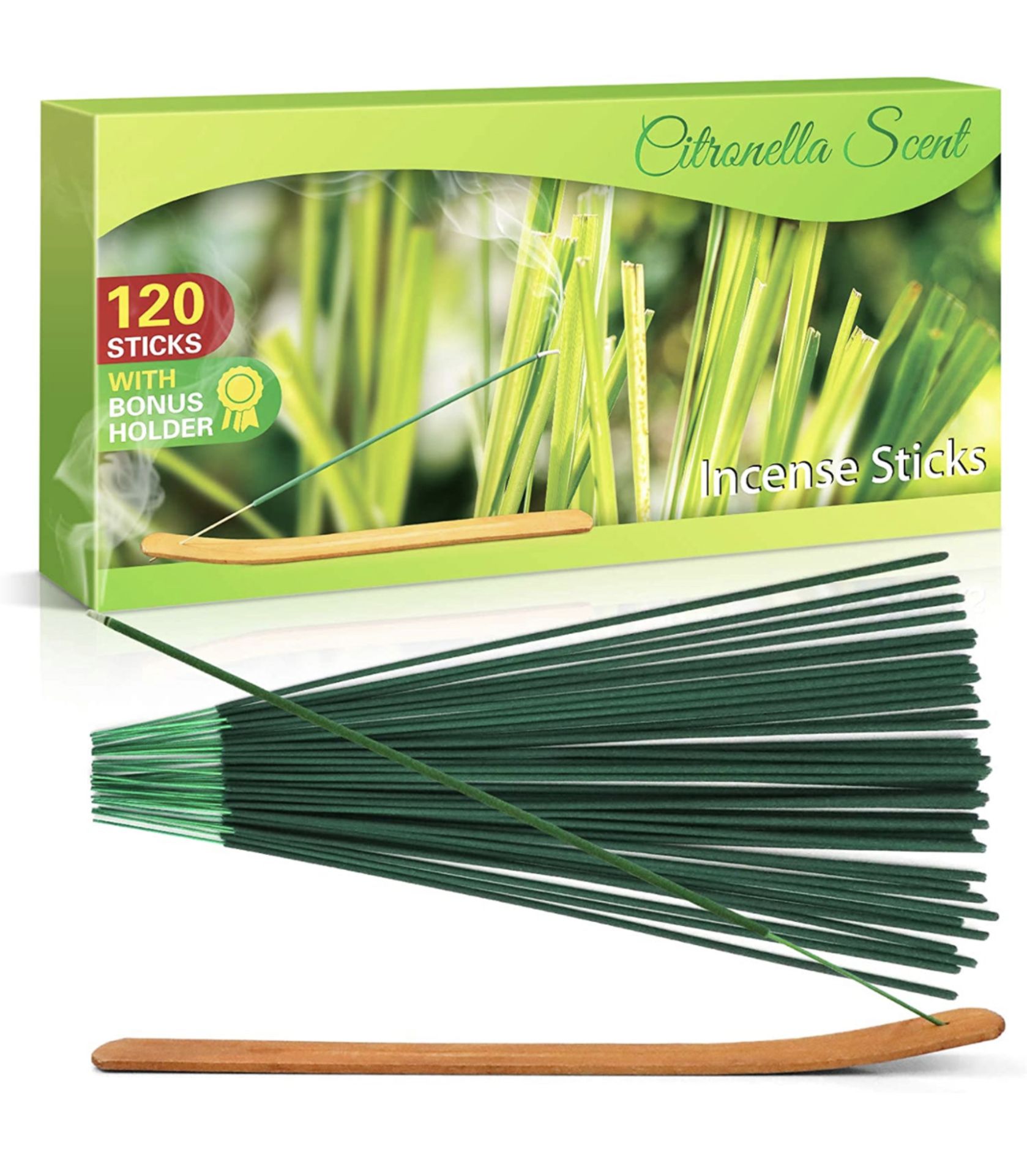 RRP £140 Set of 14 x Citronella Incense Sticks Lemongrass 120Pcs Incense Sticks with Holder