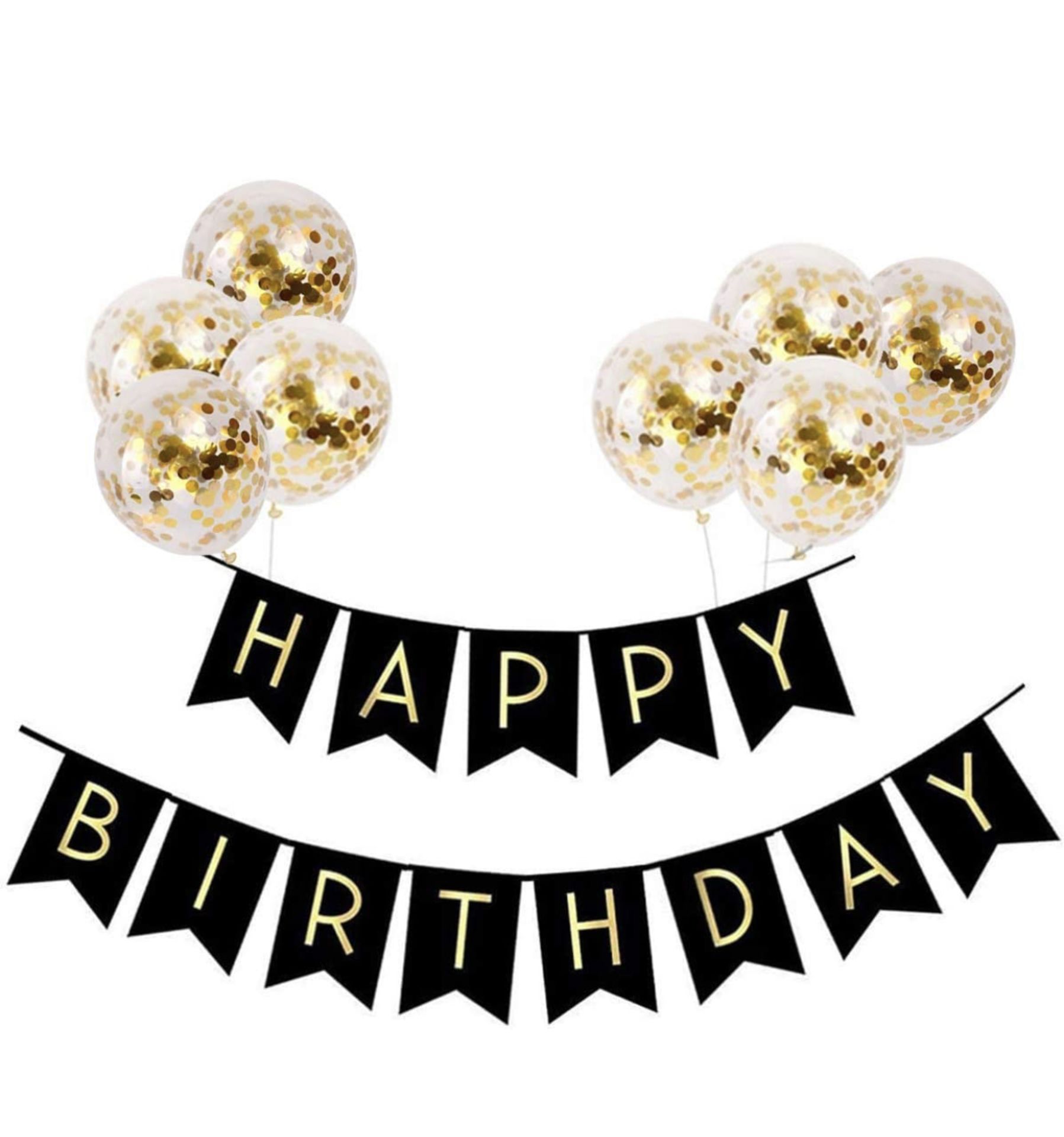 RRP £80 Set of 20 x Okany Gold Birthday Decorations Happy Birthday Party Banner Balloons Kits