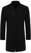 Youthup Men's Elegant Overcoat Slim Fit Wool Coat, L RRP £65.99