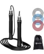 RRP £50 Set of 5 x Speed Jump Rope Skipping Rope Tangle Free Durable Steel Jump Rope