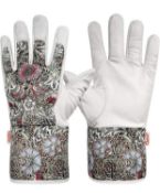 RRP £132 Set of 12 x Gardening Gloves for Ladies Goat Leather Palm, Medium