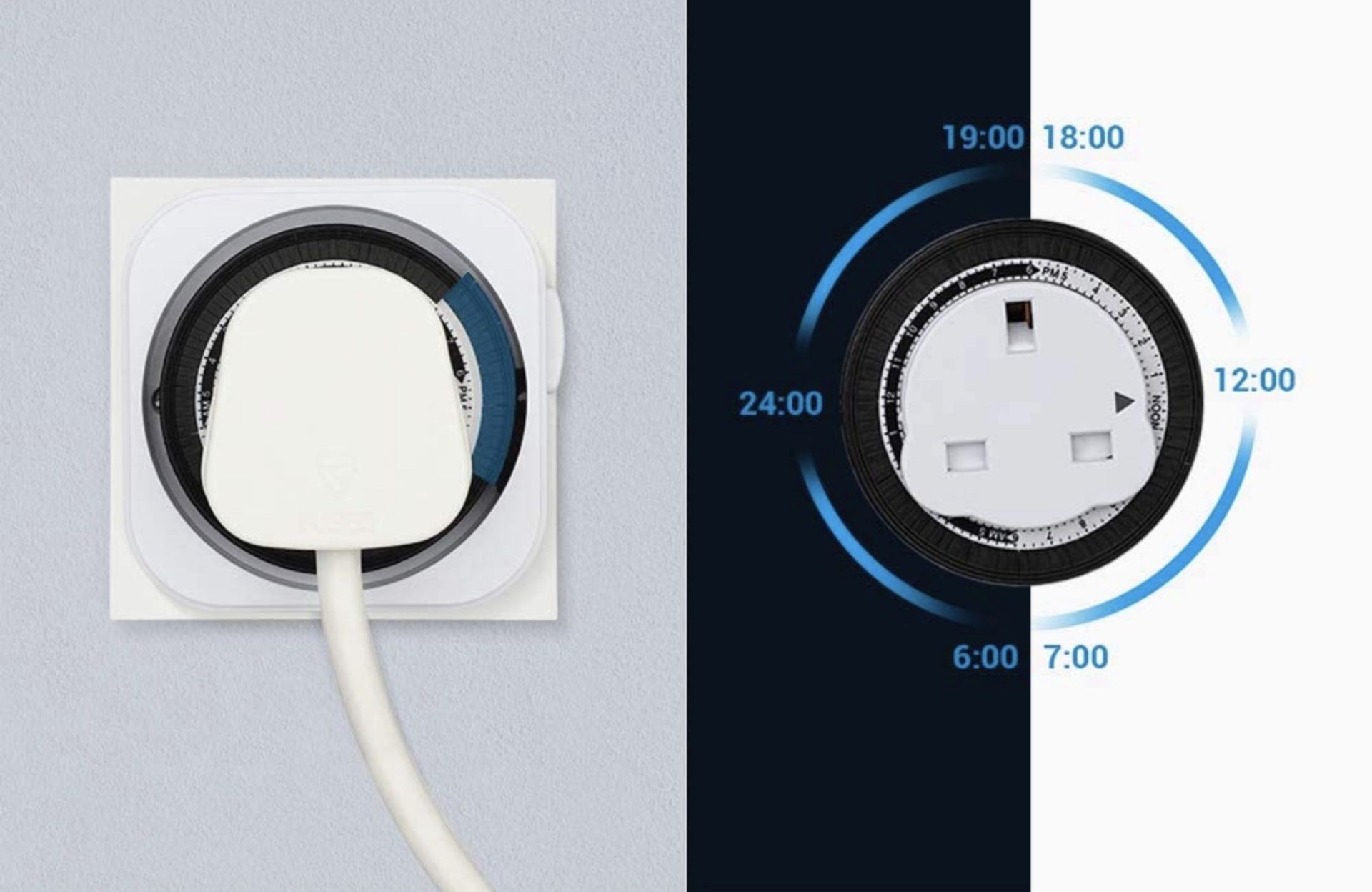 RRP £32 Set of 2 x Dewenwils 3-pack Indoor Timer Socket Switch Programmable Energy Saving Timer