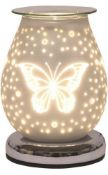 Aroma Butterfly White Satin 3D Electric Wax Melt Warmer