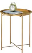 HOME BI Round End Table, Tray Metal End Table, 17.7 Inch Bedside Table RRP £23.99