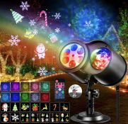 RRP £32.99 Christmas Projector Lights Remote Control Outdoor 3D Ocean Wave and Patterns