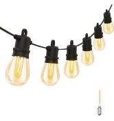 RRP £29.99 S14 LED Outdoor Garden String Lights 50ft Waterproof Festoon Lights