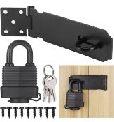Door Latch Hasp with Padlock and Screws Stainless Steel, RRP £22 Set of 2