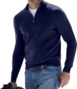Aumelr Men's Sweatshirt Half Zip Jumper, XXL RRP £22.99