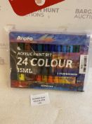Anpro 24 Color 15ml Acrylic Paint Set, Equipped with 3 Brushes