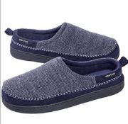 RRP £18.99 VeraCosy Men's Knitted Fluffy Memory Foam Warm Slippers, 12 UK