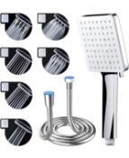 RRP £100 Set of 5 x Rainie Shower Head and Hose High Pressure Shower Heads