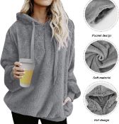 Tuopudo Women's Warm Fleece Casual Loose Hoodie, XXL RRP £20.99