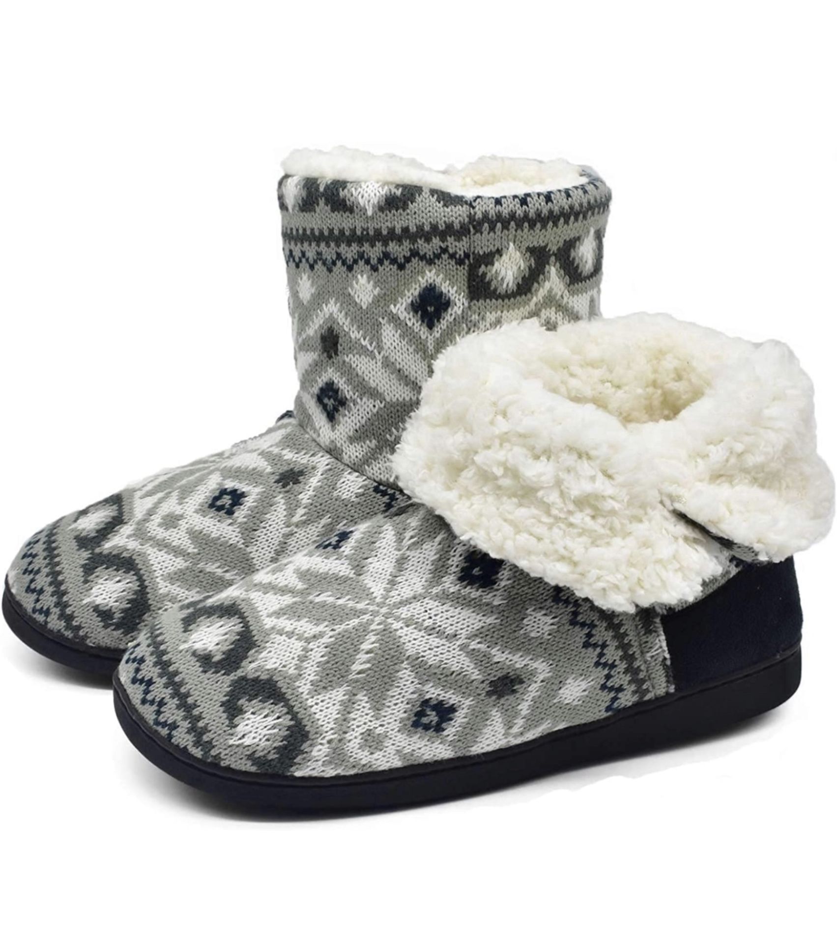 RRP £29.99 Oncai Women's Comfort Knit Boots Warm Outdoor Indoor Slippers, 3/4 UK