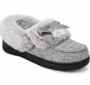 RRP £18.99 VeraCosy Women's Knitted Fluffy Memory Foam Warm Slippers with Bow, 6 UK