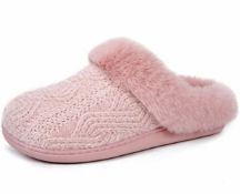 RRP £19.99 VeraCosy Women's Fuzzy Velvet Memory Foam Faux Fur Slippers, 7/8 UK