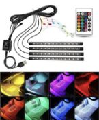 RRP £48 Set of 4 x Atmosphere Lights Interior Car LED Light Strip Music Activated
