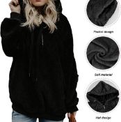 Tuopudo Women's Warm Fleece Casual Loose Hoodie, Medium RRP £20.99