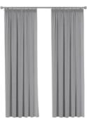 H.Versailtex Grey Blackout Window Curtains Drapes 66" width x 72" Drop