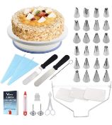 WisFox Professional Cake Decorating Kit Rotating Turntable Stand