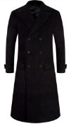 RRP £89.99 APTRO Mens Coats Gents Peacoat 80% Wool Coats Winter Elegant Jacket, XL