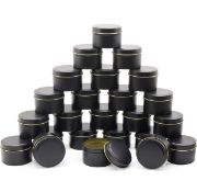 RRP £17.99 Julwhisper Candle Tin 4oz 24-Piece Black Candle Containers for Candle Making