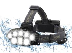 RRP £80 Set of 4 x Fulighture Head Torch 8 LED Headlight